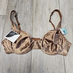 Vassarette Vintage Y2K Animal Print Snakeskin Brown Underwire Bra Women's 36B